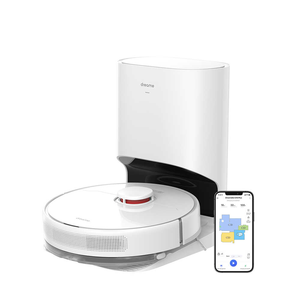 Dreame (ドリーミー) D10Plus ロボット掃除機|自動ゴミ収集・水拭き対応・4000Pa強力吸引・高精度LDSレーザーセンサー・高精度複数階マッピング機能・170分間連続稼働・Wi-Fi接続・Google Home Alexa対応・遠隔操作・自動充電・静音設計・落下防止・衝突防止・1年メーカー保証