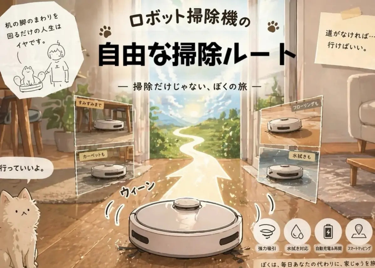 ロボット掃除機の自由すぎる掃除ルート