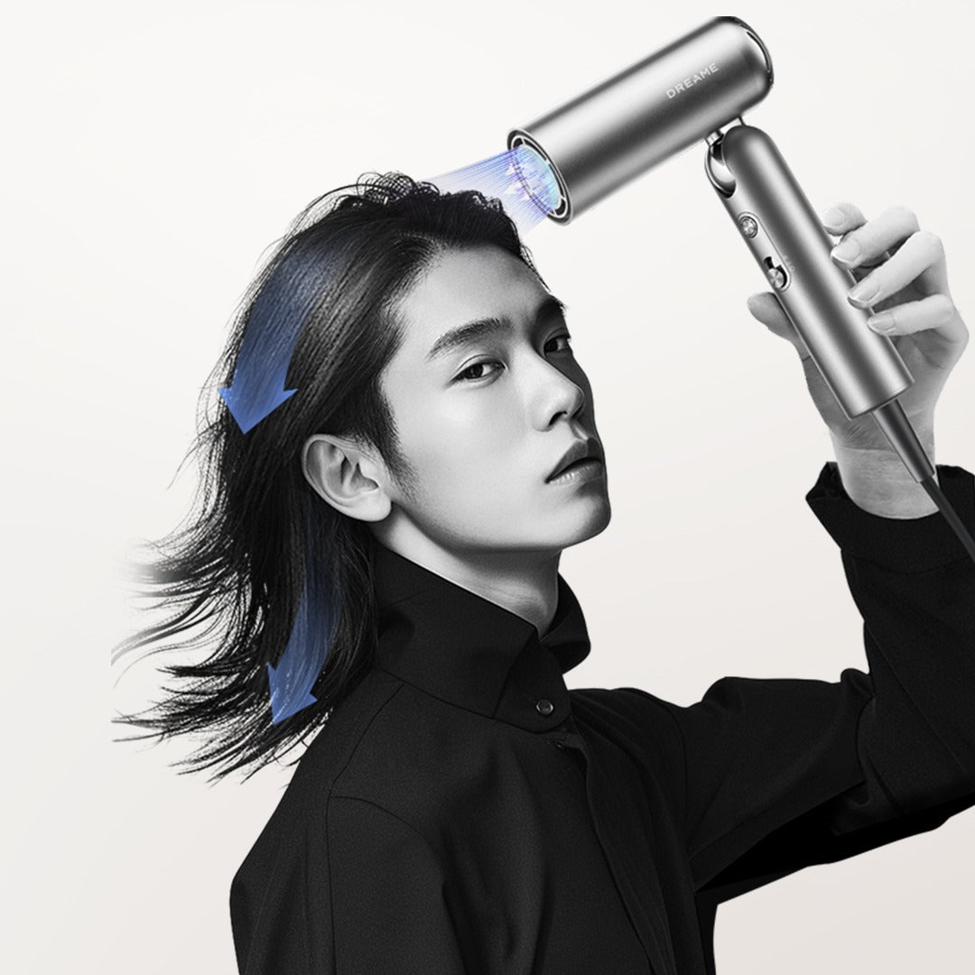Dreame (ドリーミー) Pocket 速乾ヘアドライヤー 3つの折りたたみフォーム プロフェッショナルなスタイリング 軽量300g 11万回転/分のモーター 3億個/cm³のプラチナマイナスイオン 57℃恒温 約40秒の速乾 静音ヘアドライヤー