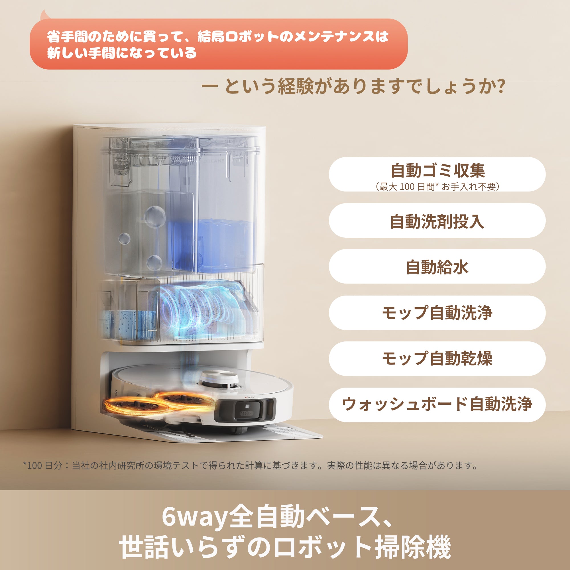 【最大4cmの段差を乗り越える】Dreame（ドリーミー） L40s Pro Ultra ロボット掃除機｜吸引&水拭き両用 19000Pa 強力吸引・段差40mm越え・モップ&ブラシ伸長可能・自動ゴミ収集・モップ自動洗浄・熱風モップ乾燥・絡まり防止デュオブラシ・AI 音声対応・コードレス 水拭き・お掃除ロボット・掃除機・クリーナー・高性能